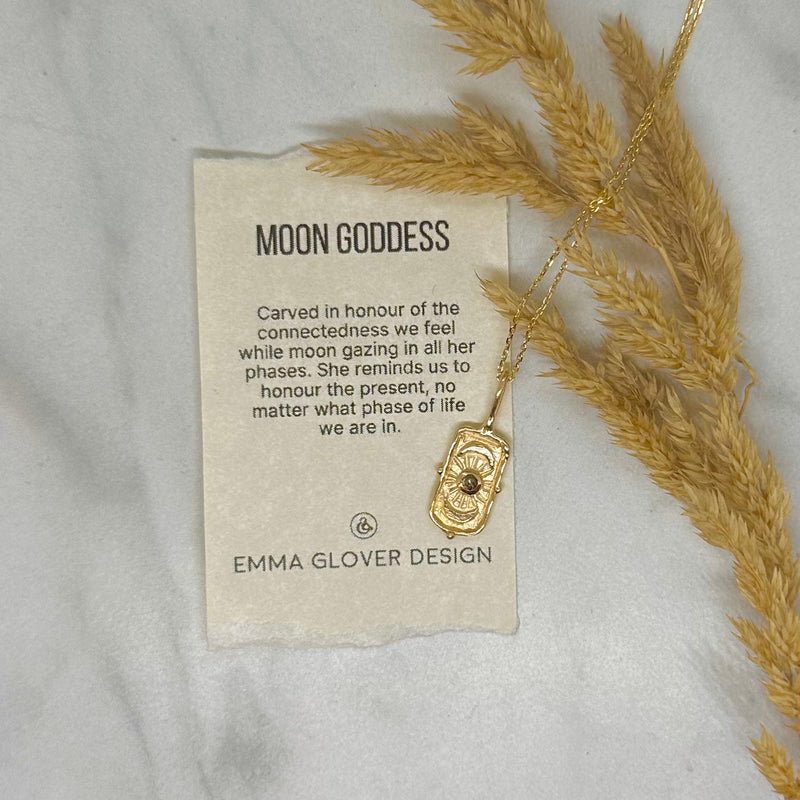 Moon Goddess Salt & Pepper Diamond Pendant