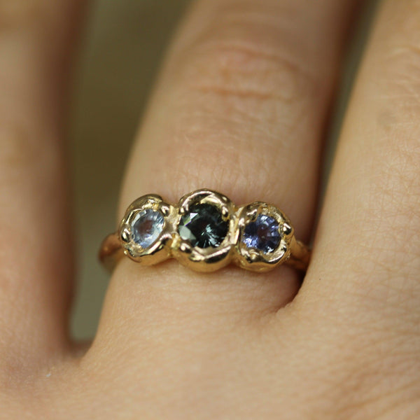 Ocean Trio Sapphire Ring