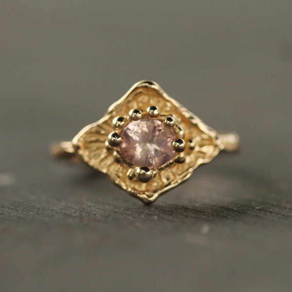 Peach Sapphire Celestial Ring
